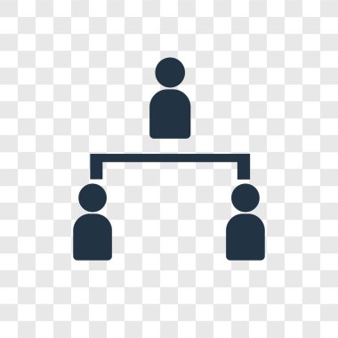 Saydam arka plan üzerinde hiyerarşik yapısı şeffaflık logo kavramı izole hiyerarşik yapısı vektör simgesi