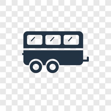 modaya uygun bir tasarım tarzı karavan simgesi. Karavan simgesi üzerinde şeffaf arka plan izole. Karavan vektör simgesi basit ve modern düz simgesi web sitesi, mobil, logo, app, UI. Karavan simge vektör çizim, Eps10.
