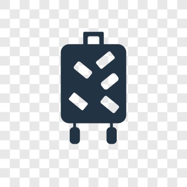 modaya uygun bir tasarım tarzı bavul simgesi. saydam arka plan üzerinde izole bavul simgesi. Bavul vektör simgesi basit ve modern düz simgesi web sitesi, mobil, logo, app, UI. Bavul simge vektör çizim, Eps10.