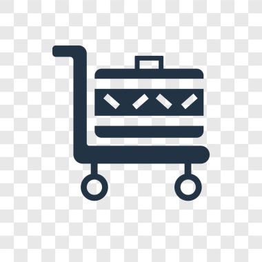modaya uygun bir tasarım tarzı Bagaj simgesi. Bagaj simgesi üzerinde şeffaf arka plan izole. Bagaj vektör simgesi basit ve modern düz simgesi web sitesi, mobil, logo, app, UI. Bagaj simge vektör çizim, Eps10.