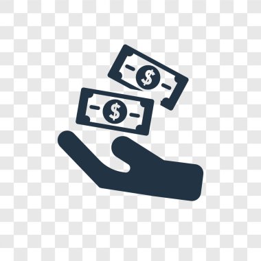 para simgesi modaya uygun bir tasarım tarzı. para simgesi üzerinde şeffaf arka plan izole. nakit vektör simgesi basit ve modern düz simgesi web sitesi, mobil, logo, app, UI. nakit simge vektör çizim, Eps10.