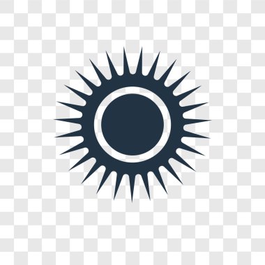 modaya uygun bir tasarım tarzı güneş simgesi. güneş simgesi üzerinde şeffaf arka plan izole. Güneş vektör simgesi basit ve modern düz simgesi web sitesi, mobil, logo, app, UI. Güneş simge vektör çizim, Eps10.