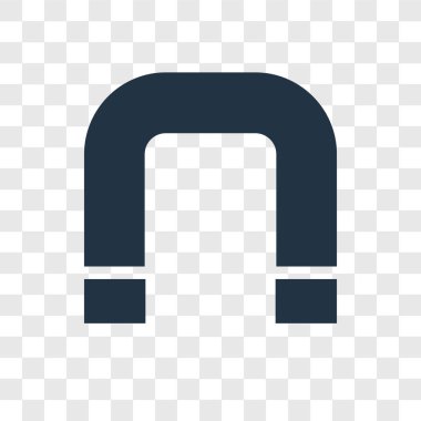 Mıknatıs simgesini modaya uygun bir tasarım tarzı. Mıknatıs simgesini şeffaf arka plan üzerinde izole. Mıknatıs vektör simgesi basit ve modern düz simgesi web sitesi, mobil, logo, app, UI. Mıknatıs simge vektör çizim, Eps10.