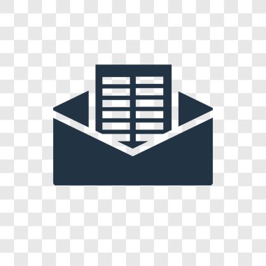 posta simgesini modaya uygun bir tasarım tarzı. posta simgesini şeffaf arka plan üzerinde izole. posta vektör simgesi basit ve modern düz simgesi web sitesi, mobil, logo, app, UI. posta simgesini vektör çizim, Eps10.