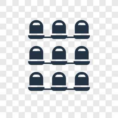 koltuk simge modaya uygun bir tasarım tarzı. saydam arka plan üzerinde izole koltuk simge. koltuk simgesi basit vektör ve modern düz UI uygulaması, web sitesi, mobil, logo, sembol. koltuk simge vektör çizim, Eps10.