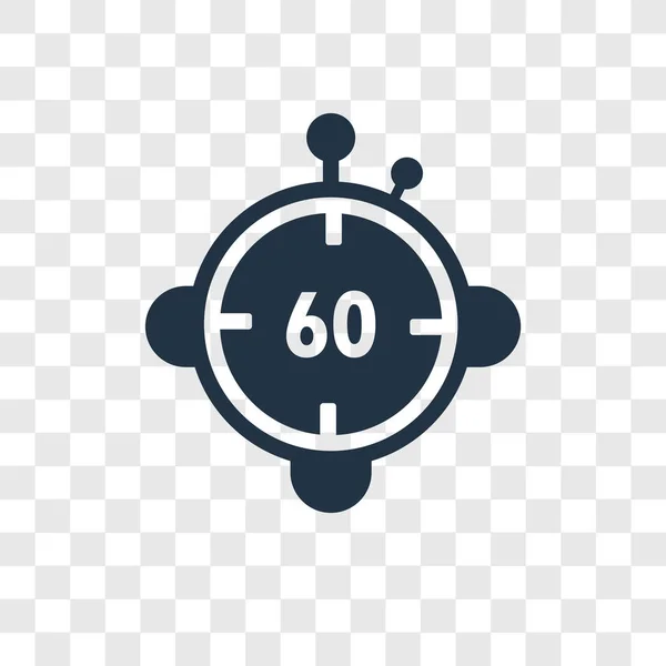 Minutenlanges Countdown Symbol Trendigen Design Stil Minute Countdown Symbol Isoliert — Stockvektor