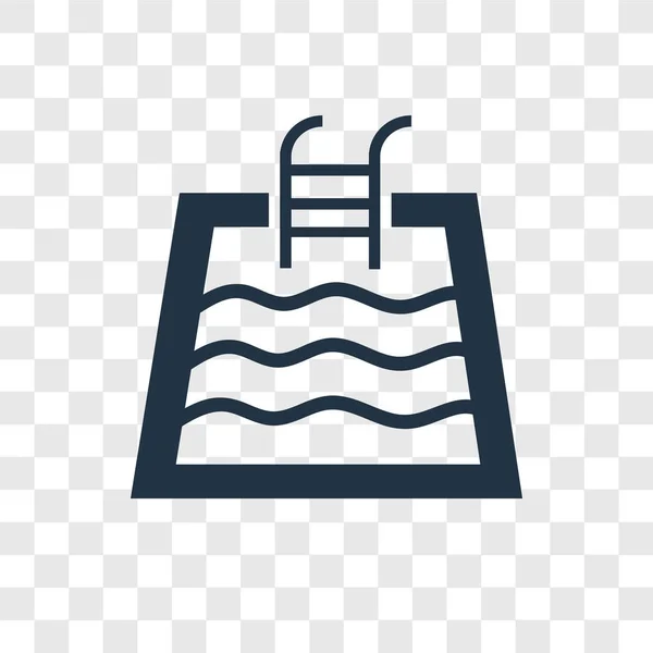 Schwimmbad Ikone Trendigen Design Stil Schwimmbad Symbol Isoliert Auf Transparentem — Stockvektor