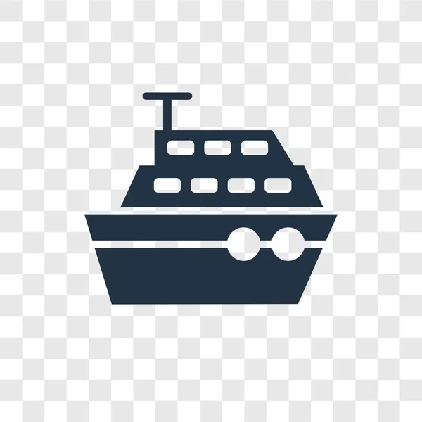 Csónak Ikon Trendi Design Stílusban Csónak Ikon Elszigetelt Átlátszó Háttér — Stock Vector