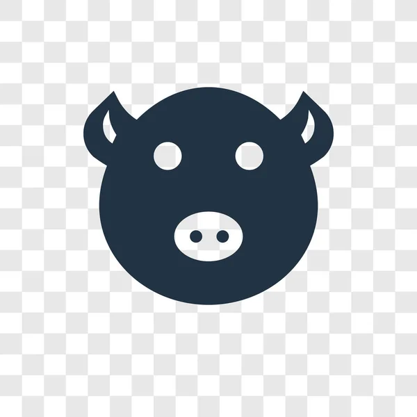 トレンディなデザイン スタイルの豚のアイコン 豚のアイコンが透明な背景に分離されました Web サイト アプリ ベクトル アイコン シンプルでモダンなフラット記号 ブタのアイコン — ストックベクタ