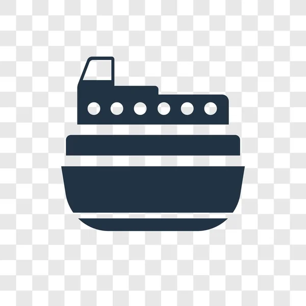 Fartyg Ikonen Trendig Designstil Skeppet Ikonen Isolerad Transparent Bakgrund Leverera — Stock vektor
