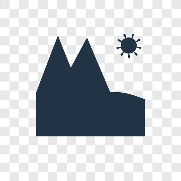 Mountain Ikonen Trendig Designstil Berget Ikon Isolerad Transparent Bakgrund Mountain — Stock vektor