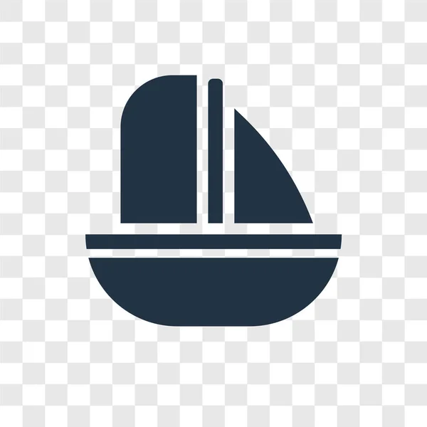 Segelboot Ikone Trendigen Design Stil Segelboot Symbol Isoliert Auf Transparentem — Stockvektor