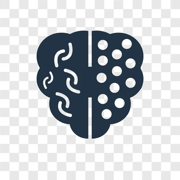 脳のトレンディなデザイン スタイルのアイコン 脳のアイコンが透明な背景に分離されました Web サイト アプリ ベクトル アイコン シンプルでモダンなフラット記号 脳のアイコン — ストックベクタ