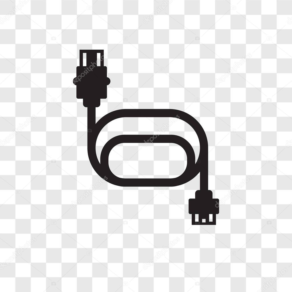 Cable icon in trendy design style. cable icon isolated on transparent background. cable vector icon simple and modern flat symbol for web site, mobile, logo, app, UI. cable icon vector illustration, EPS10.