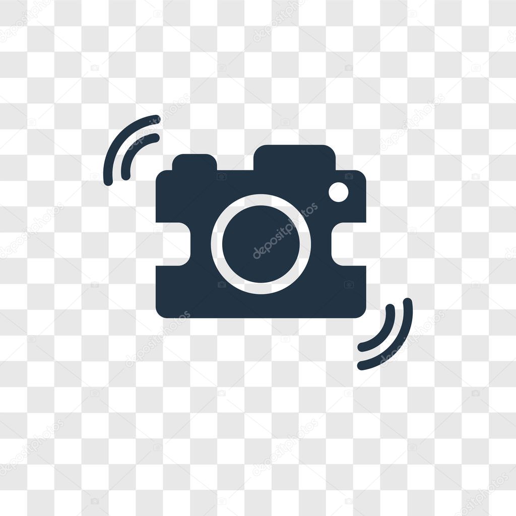 shake camera icon in trendy design style. shake camera icon isolated on transparent background. shake camera vector icon simple and modern flat symbol for web site, mobile, logo, app, UI. shake camera icon vector illustration, EPS10.