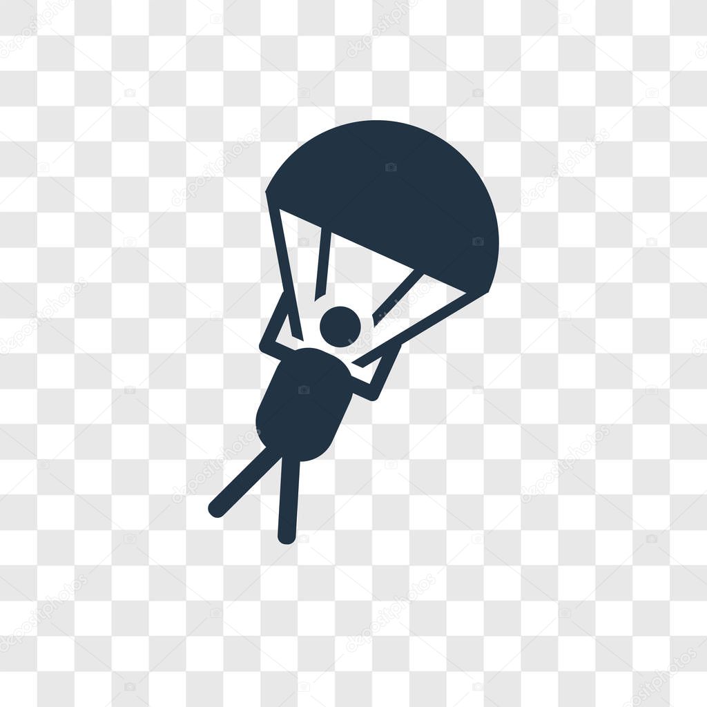 parachute icon in trendy design style. parachute icon isolated on transparent background. parachute vector icon simple and modern flat symbol for web site, mobile, logo, app, UI. parachute icon vector illustration, EPS10.