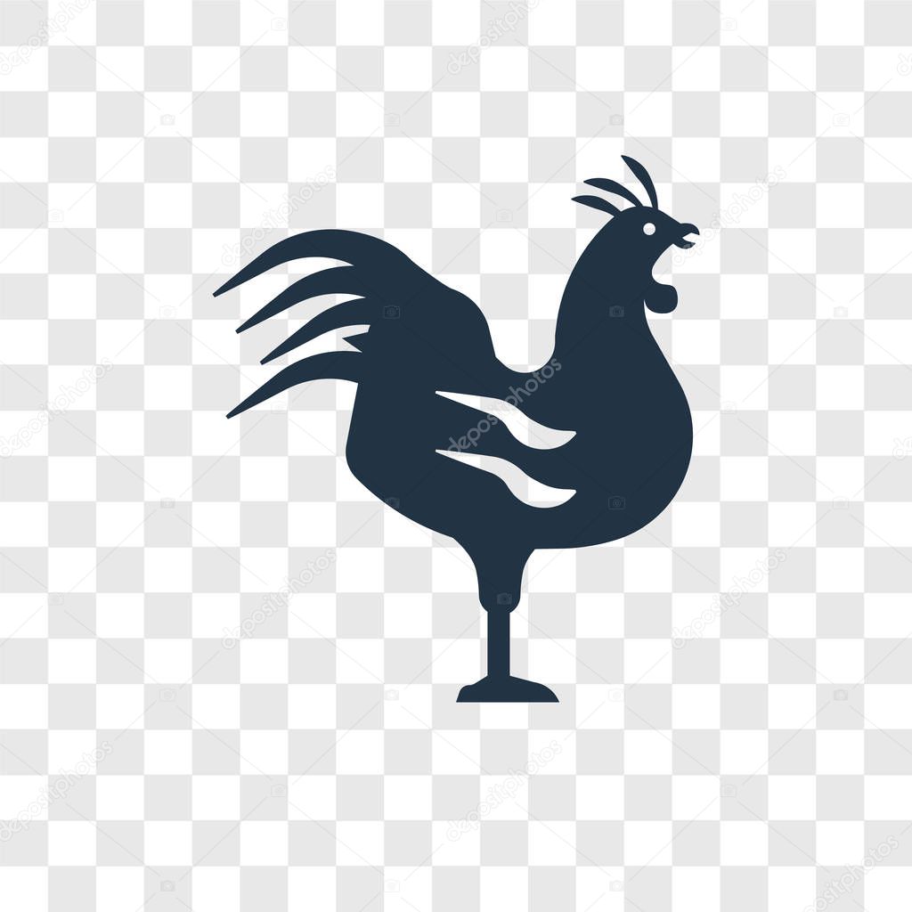 Rooster icon in trendy design style. rooster icon isolated on transparent background. rooster vector icon simple and modern flat symbol for web site, mobile, logo, app, UI. rooster icon vector illustration, EPS10.