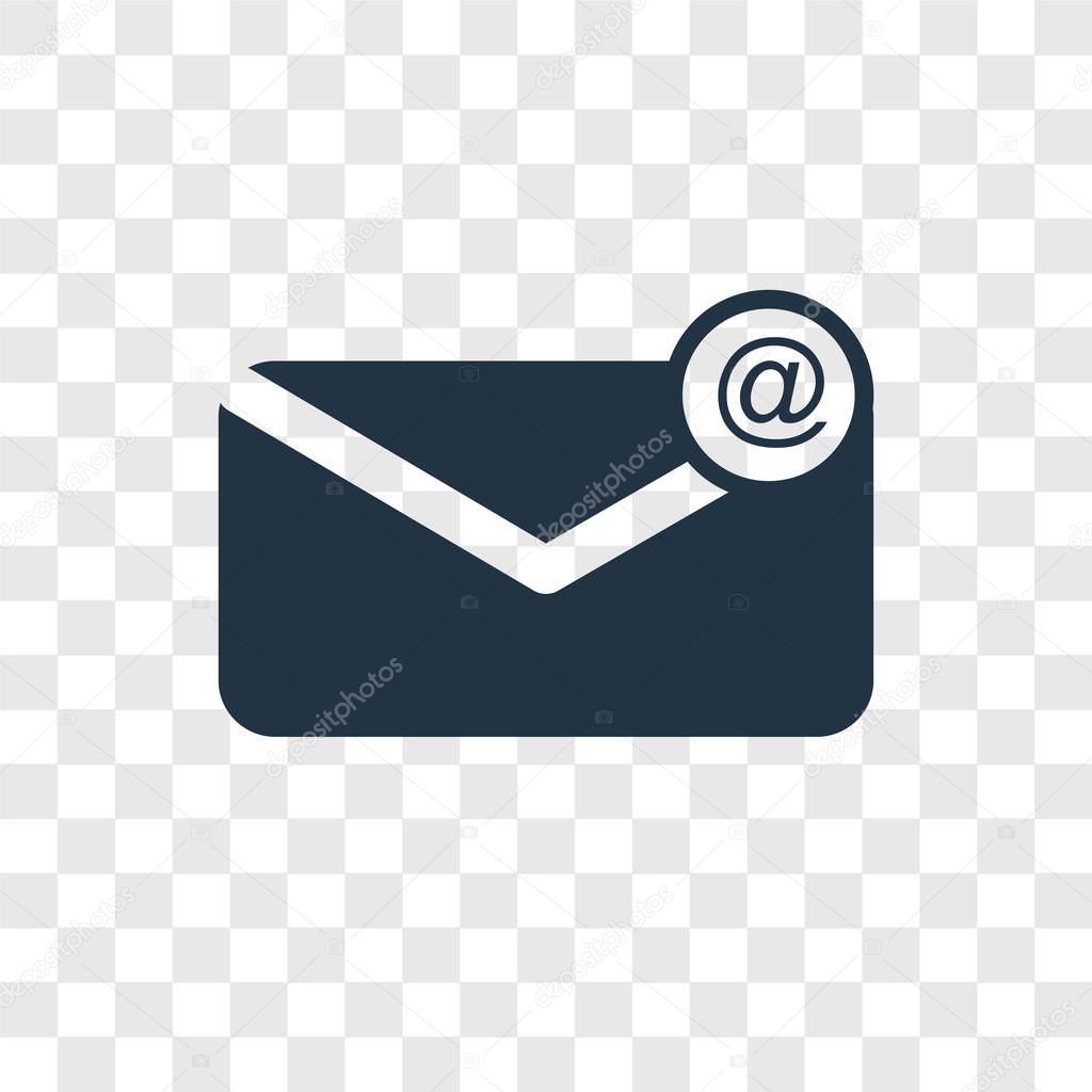 Email icon in trendy design style. email icon isolated on transparent background. email vector icon simple and modern flat symbol for web site, mobile, logo, app, UI. email icon vector illustration, EPS10.