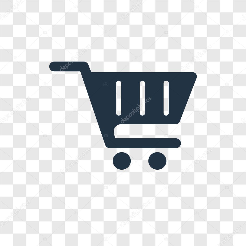 shopping cart icon in trendy design style. shopping cart icon isolated on transparent background. shopping cart vector icon simple and modern flat symbol for web site, mobile, logo, app, UI. shopping cart icon vector illustration, EPS10.