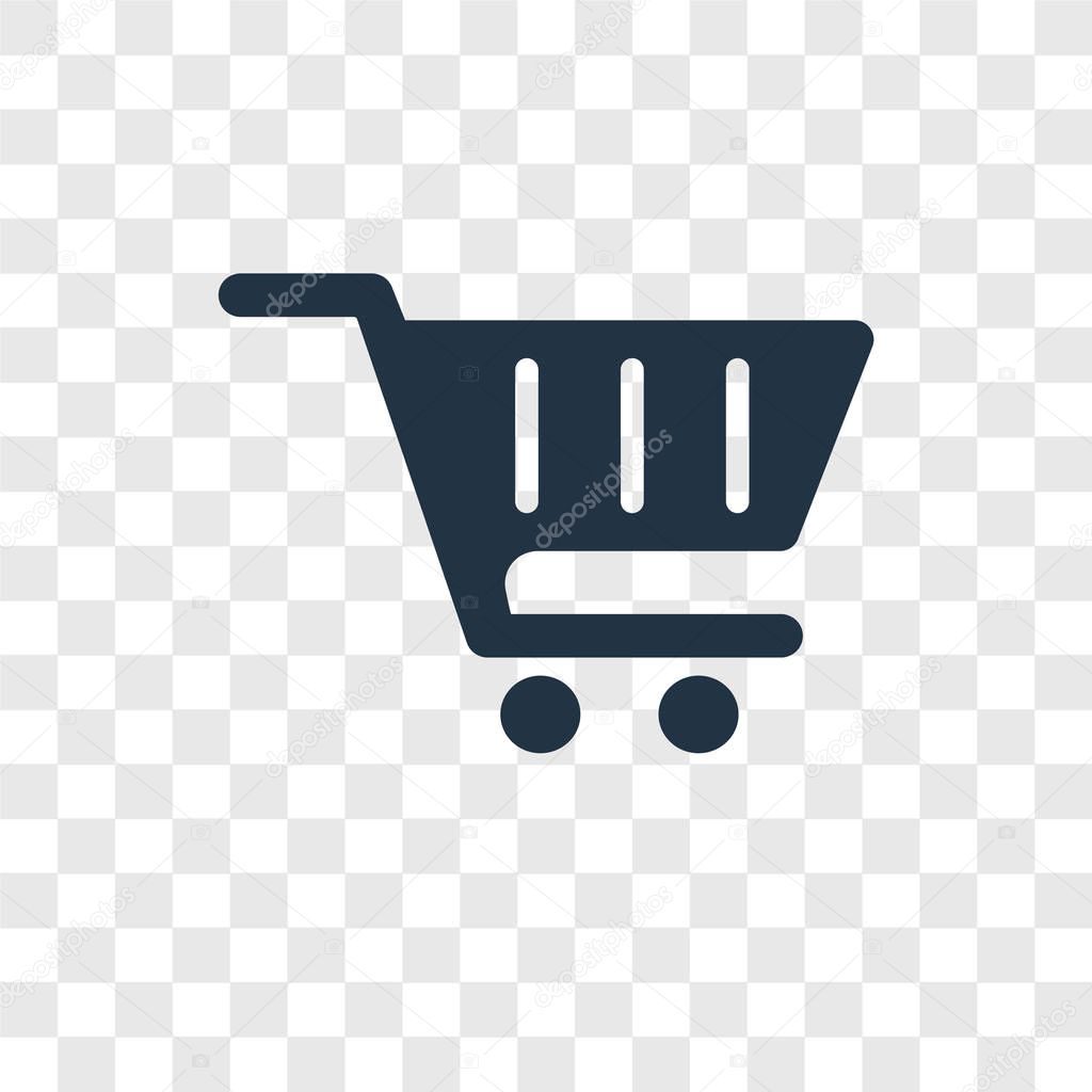 Shopping cart icon in trendy design style. shopping cart icon isolated on transparent background. shopping cart vector icon simple and modern flat symbol for web site, mobile, logo, app, UI. shopping cart icon vector illustration, EPS10.