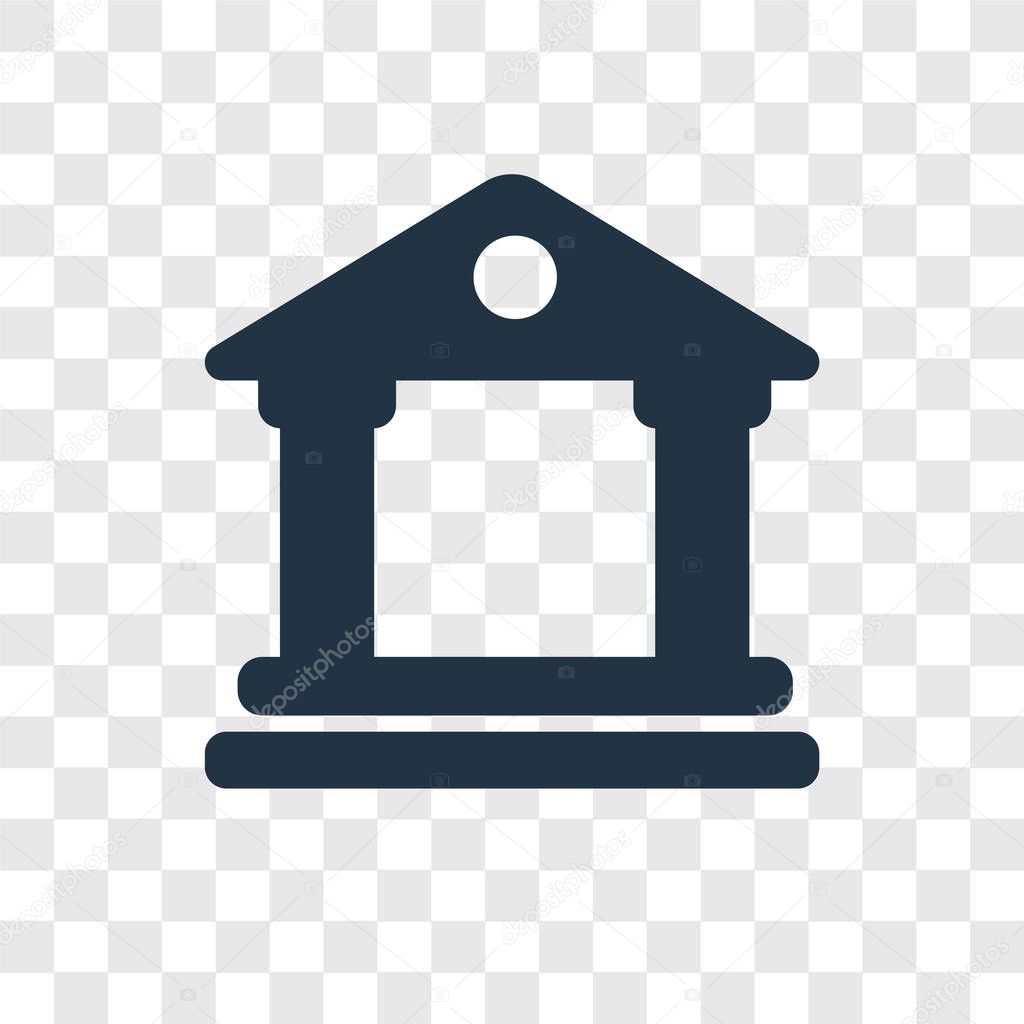 Museum icon in trendy design style. museum icon isolated on transparent background. museum vector icon simple and modern flat symbol for web site, mobile, logo, app, UI. museum icon vector illustration, EPS10.