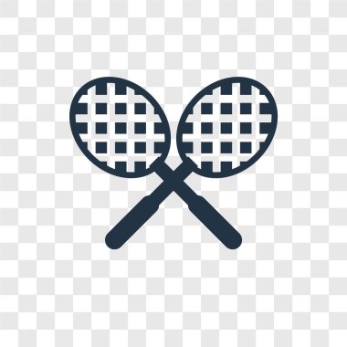 modaya uygun bir tasarım tarzı tenis raketi simgesi. Tenis raketi simgesi üzerinde şeffaf arka plan izole. Tenis raketi vektör simgesi basit ve modern düz simgesi web sitesi, mobil, logo, app, UI. Tenis raketi simge vektör çizim, Eps10.