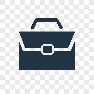 Evrak Çantası simgesini modaya uygun bir tasarım tarzı. Evrak Çantası simgesini şeffaf arka plan üzerinde izole. Evrak Çantası'nı vektör simgesi basit ve modern düz simgesi web sitesi, mobil, logo, app, UI. Evrak Çantası'nı simge vektör çizim, Eps10.