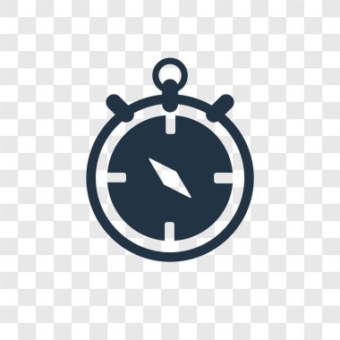 Pusula simgesini modaya uygun bir tasarım tarzı. Pusula simgesini şeffaf arka plan üzerinde izole. Pusula vektör simgesi basit ve modern düz simgesi web sitesi, mobil, logo, app, UI. simge vektör çizim, Eps10 pusula.