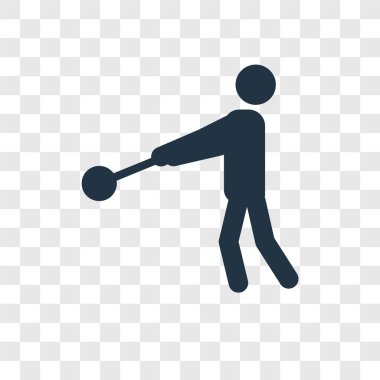 çekiç atmak simgesi modaya uygun bir tasarım tarzında. çekiç atma simgesi üzerinde şeffaf arka plan izole. çekiç atma vektör simgesi basit ve modern düz UI uygulaması, web sitesi, mobil, logo, sembol. çekiç atmak simge vektör çizim, Eps10.