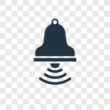 Alarm zil simgesini modaya uygun bir tasarım tarzı. alarm zil simgesini şeffaf arka plan üzerinde izole. alarm zili vektör simgesi basit ve modern düz simgesi web sitesi, mobil, logo, app, UI. alarm zili simge vektör çizim, Eps10.