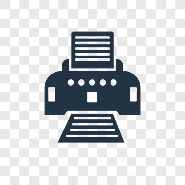 Yazıcı kağıt simgesi modaya uygun bir tasarım tarzı ile. Yazıcı kağıt simgesi üzerinde şeffaf arka plan izole ile. Yazıcı kağıt vektör simgesi basit ve modern düz simgesi olan web sitesi, mobil, logo, app, için Kullanıcı arabirimi.