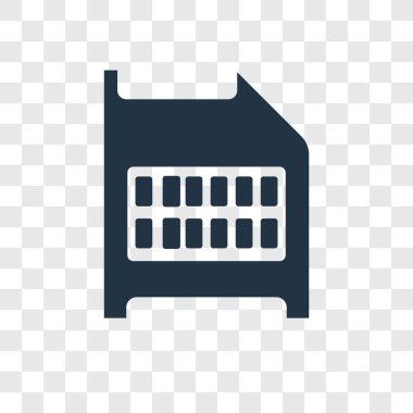 modaya uygun bir tasarım tarzı SD kartı simgesi. sd kart simgesini şeffaf arka plan üzerinde izole. SD kart vektör simgesi basit ve modern düz simgesi web sitesi, mobil, logo, app, UI. SD kart simge vektör çizim, Eps10.