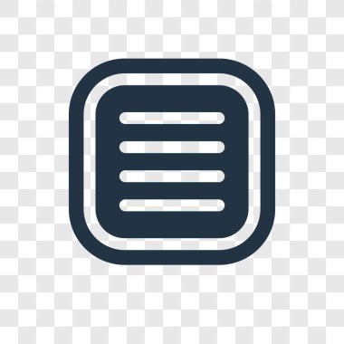 Menü simgesini modaya uygun bir tasarım tarzı. Menü simgesini şeffaf arka plan üzerinde izole. Menü vektör simgesi basit ve modern düz simgesi web sitesi, mobil, logo, app, UI. Menü simgesini vektör çizim, Eps10.