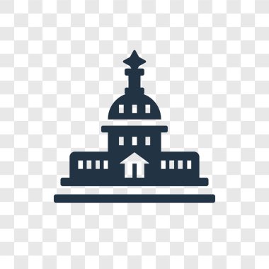 modaya uygun bir tasarım tarzı Capitol simgesi. capitol simgesi üzerinde şeffaf arka plan izole. Capitol vektör simgesi basit ve modern düz simgesi web sitesi, mobil, logo, app, UI. Capitol simge vektör çizim, Eps10.