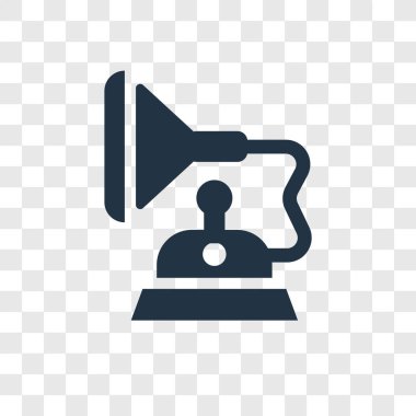 modaya uygun bir tasarım tarzı gramofon simgesi. Gramofon simgesi üzerinde şeffaf arka plan izole. Gramofon vektör simgesi basit ve modern düz simgesi web sitesi, mobil, logo, app, UI. Gramofon simge vektör çizim, Eps10.