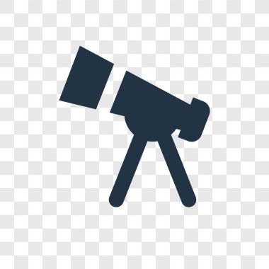 modaya uygun bir tasarım tarzı teleskop simgesi. Teleskop simgesi üzerinde şeffaf arka plan izole. teleskop vektör simgesi basit ve modern düz simgesi web sitesi, mobil, logo, app, UI. Teleskop simge vektör çizim, Eps10.