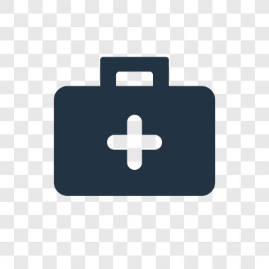 modaya uygun bir tasarım tarzı çanta simgesi. Tıbbi yardım çantası simgesini şeffaf arka plan üzerinde izole. çanta vektör simgesi basit ve modern düz simgesi web sitesi, mobil, logo, app, UI. çanta simge vektör çizim, Eps10.