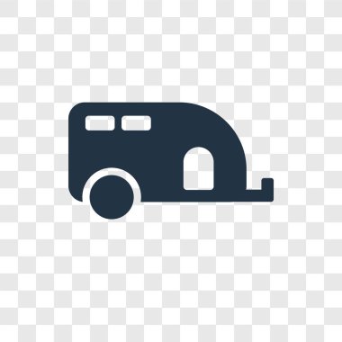 modaya uygun bir tasarım tarzı karavan simgesi. Karavan simgesi üzerinde şeffaf arka plan izole. Karavan vektör simgesi basit ve modern düz simgesi web sitesi, mobil, logo, app, UI. Karavan simge vektör çizim, Eps10.