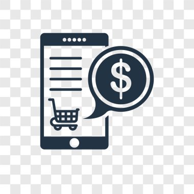modaya uygun bir tasarım tarzı mobil ödeme simgesi. saydam arka plan üzerinde izole mobil ödeme simgesi. Mobil ödeme vektör simgesi basit ve modern düz simgesi web sitesi, mobil, logo, app, UI. Mobil ödeme simge vektör çizim, Eps10.