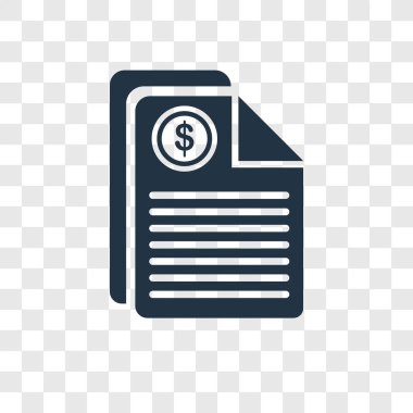 Saydam arka plan üzerinde vergi şeffaflık logo kavramı izole vergi vektör simgesi