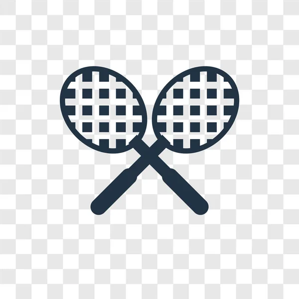 トレンディなデザイン スタイルのテニス ラケット アイコン テニス ラケットのアイコンが透明な背景に分離されました テニス ラケット ベクトル アイコン — ストックベクタ