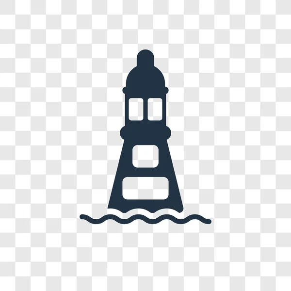 Fyr Ikonen Trendig Designstil Fyren Ikonen Isolerad Transparent Bakgrund Lighthouse — Stock vektor