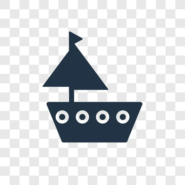 トレンディなデザイン スタイルの古典的な船のアイコン 古典的な船のアイコンが透明な背景に分離されました 古典的な船の Web サイト アプリ ベクトル アイコン シンプルでモダンなフラット記号 — ストックベクタ