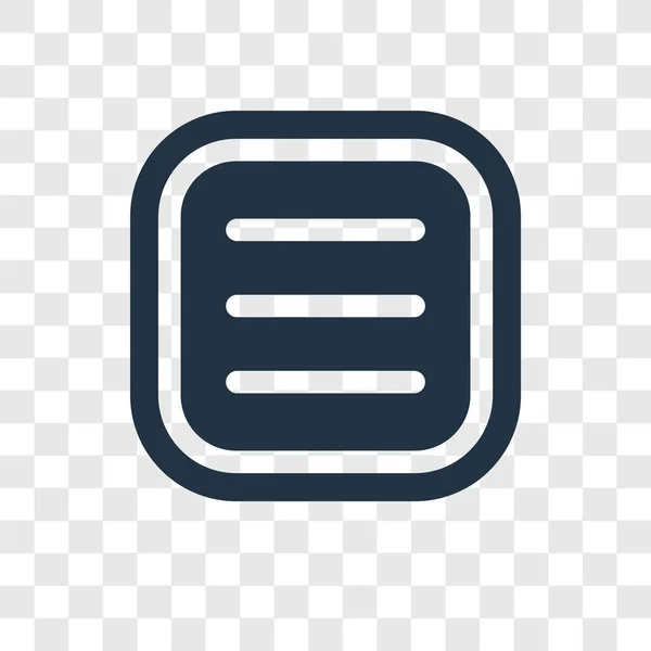 Menü simgesini modaya uygun bir tasarım tarzı. Menü simgesini şeffaf arka plan üzerinde izole. Menü vektör simgesi basit ve modern düz simgesi web sitesi, mobil, logo, app, UI. Menü simgesini vektör çizim, Eps10.