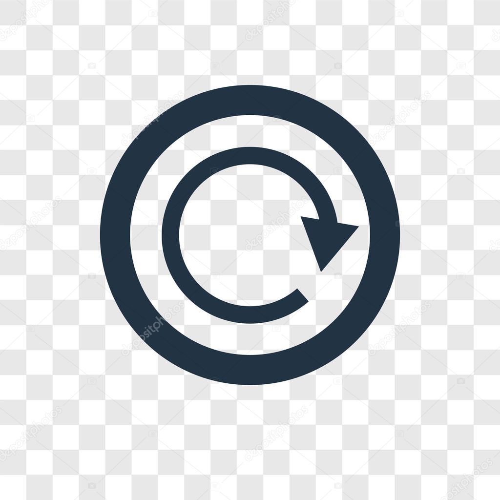 Refresh icon in trendy design style. refresh icon isolated on transparent background. refresh vector icon simple and modern flat symbol for web site, mobile, logo, app, UI. refresh icon vector illustration, EPS10.