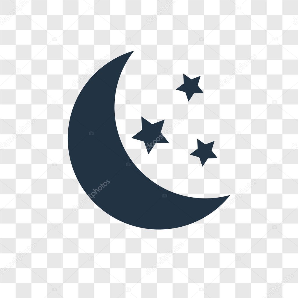 moon icon in trendy design style. moon icon isolated on transparent background. moon vector icon simple and modern flat symbol for web site, mobile, logo, app, UI. moon icon vector illustration, EPS10.