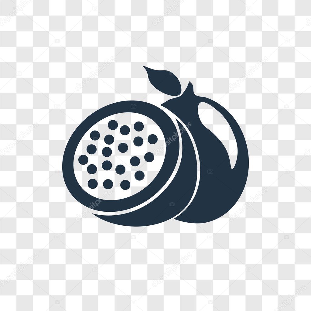 Passion fruit icon in trendy design style. passion fruit icon isolated on transparent background. passion fruit vector icon simple and modern flat symbol for web site, mobile, logo, app, UI. passion fruit icon vector illustration, EPS10.