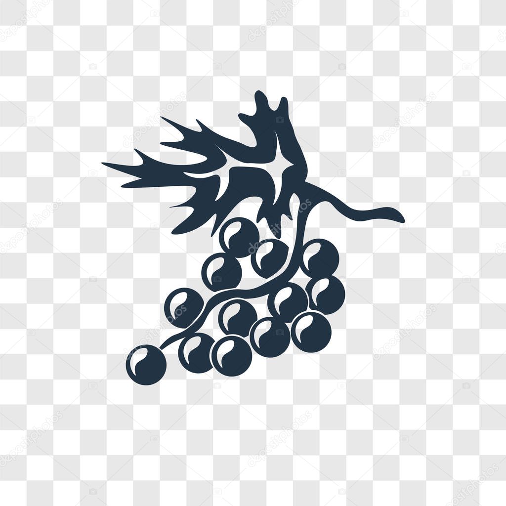 Grape icon in trendy design style. grape icon isolated on transparent background. grape vector icon simple and modern flat symbol for web site, mobile, logo, app, UI. grape icon vector illustration, EPS10.
