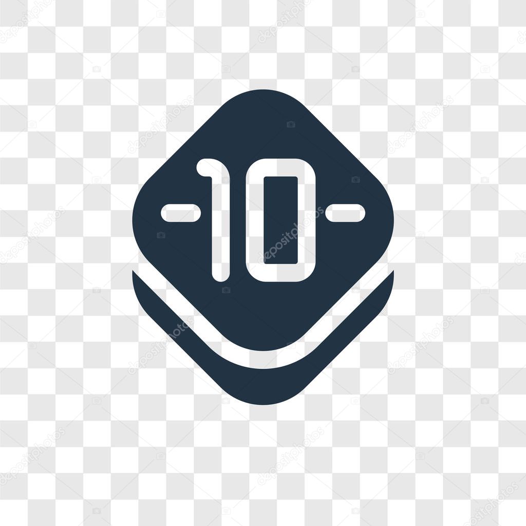 Ten icon in trendy design style. ten icon isolated on transparent background. ten vector icon simple and modern flat symbol for web site, mobile, logo, app, UI. ten icon vector illustration, EPS10.