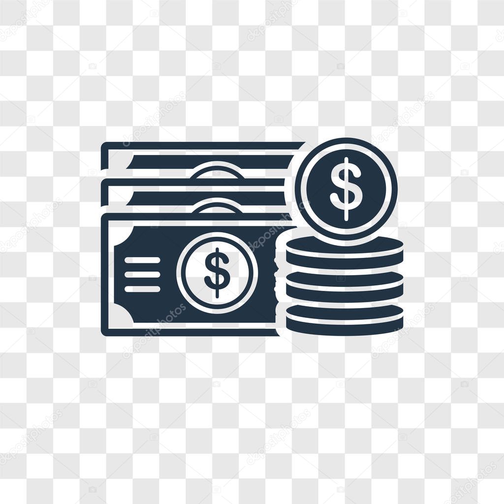 salary icon in trendy design style. salary icon isolated on transparent background. salary vector icon simple and modern flat symbol for web site, mobile, logo, app, UI. salary icon vector illustration, EPS10.